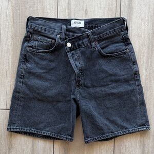 Agolde Denim Criss Cross Shorts in Photogram - Size 24